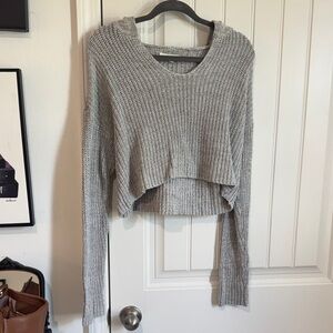 Aeropostale Light Gray Ribbed Knit Sweater